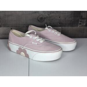 Vans Authentic Stackform Platform Lilac Flower Sneakers Shoes Women's Size 7.5